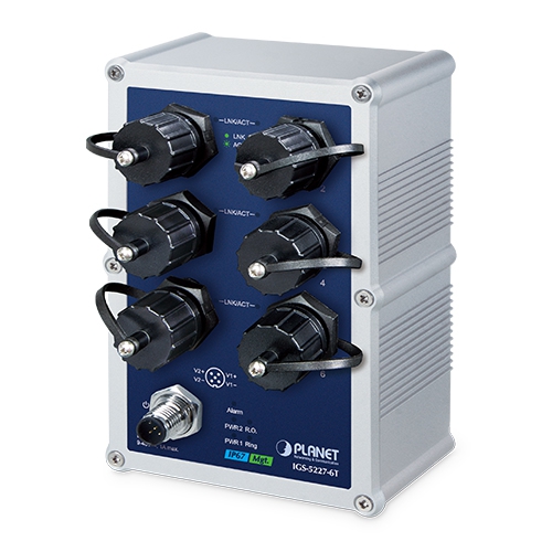 IGS-5227-6T Управляемый ЖД коммутатор L2+/4 RJ45 IP67 1G