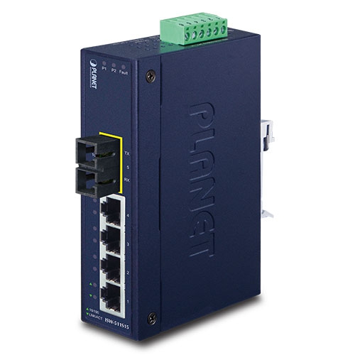 ISW-511 Промышленный неуправляемый коммутатор/4 RJ45 PoE 100M/1 SFP 100M