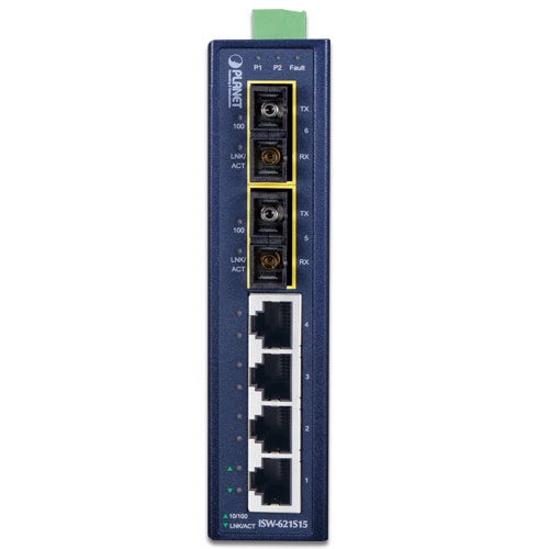 ISW-621 Промышленный неуправляемый коммутатор/4 RJ45 PoE 100M/2 SFP 100M