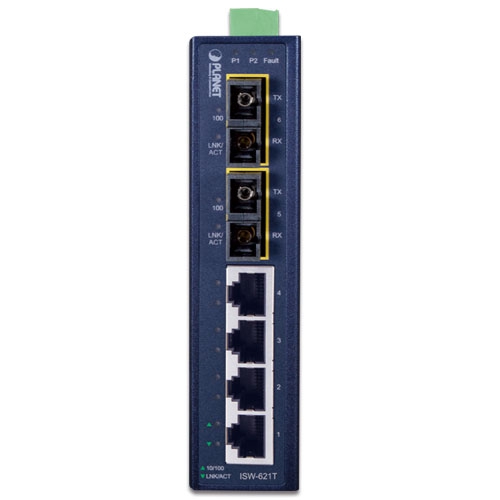 ISW-621T Промышленный неуправляемый коммутатор/4 RJ45 PoE 100M/2 SFP 100M