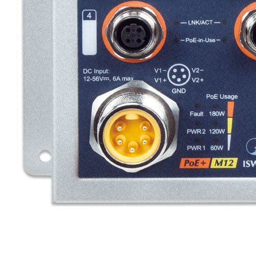 ISW-808PT-M12A Неуправляемый ЖД коммутатор/8 M12 PoE 1G