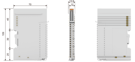 GT-1B7F Дискретный ввод/вывод, 16DI Sink / DO Source, 24 В (DC), универсальный, RTB 18