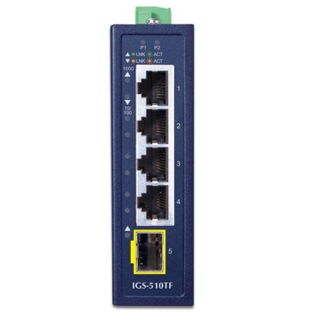 IGS-510TF Промышленный неуправляемый коммутатор/4 RJ45 1G/2 SFP 2.5G