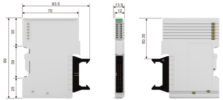 GT-346F Аналоговый ввод, 16AI, 0-10/0-5/1-5 В (DC), 16 бит АЦП, IDC 20